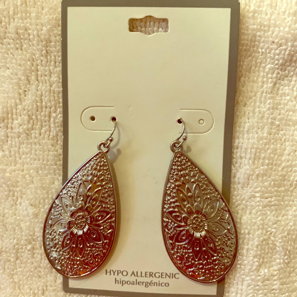 Earrings - long - silver - hypoallergenic
